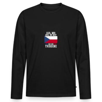Tchèques République tchèque - T-shirt manches longues Premium bio Homme - noir - Devant - Nico (187cm)