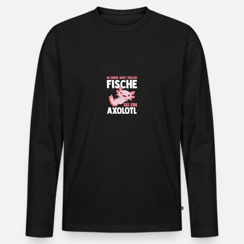 Axolotl - Männer Premium Bio Langarmshirt - Schwarz