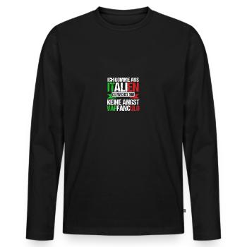 Italien Italiener Vaffanculo - Männer Premium Bio Langarmshirt - Schwarz - Vorne - Nico (187cm)