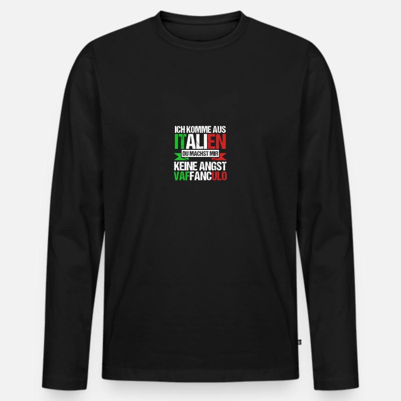 Italien Italiener Vaffanculo - Männer Premium Bio Langarmshirt - Schwarz