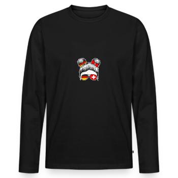 Swiss Germany Switzerland - Men's Premium Organic Long Sleeve Shirt - black - Front - Nico (187cm)