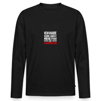 Swiss Switzerland - Men's Premium Organic Long Sleeve Shirt - black - Front - Nico (187cm)