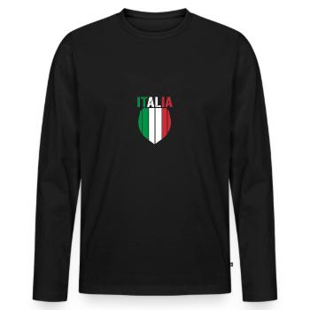 Italie Italien Italien Italie - T-shirt manches longues Premium bio Homme - noir - Devant - Nico (187cm)