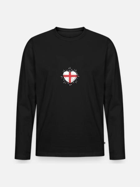 Great Britain Germany Heart England - Men's Premium Organic Long Sleeve Shirt - black