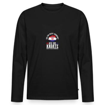 Croat Croatian Croatia - Men's Premium Organic Long Sleeve Shirt - black - Front - Nico (187cm)