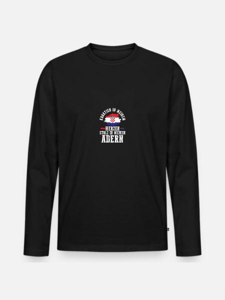 Croat Croatian Croatia - Men's Premium Organic Long Sleeve Shirt - black