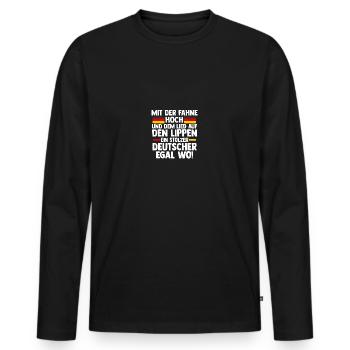 Deutscher Deutsch Deutschland - Männer Premium Bio Langarmshirt - Schwarz - Vorne - Nico (187cm)
