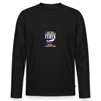Slovènes Slovénie - T-shirt manches longues Premium bio Homme - noir - Devant - Nico (187cm)