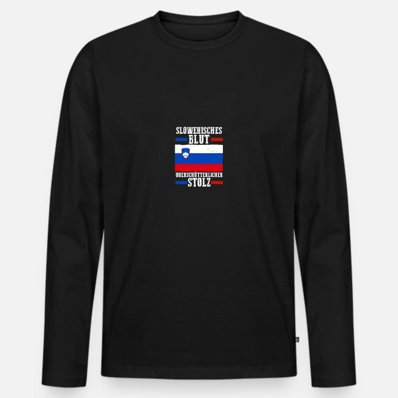 Slowenen Slowenien - Männer Premium Bio Langarmshirt - Schwarz