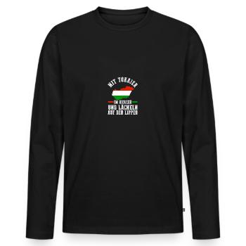 Hungarian Hungarian Hungary - Men's Premium Organic Long Sleeve Shirt - black - Front - Nico (187cm)
