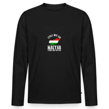 Hungarian Hungarian Hungary - Men's Premium Organic Long Sleeve Shirt - black - Front - Nico (187cm)
