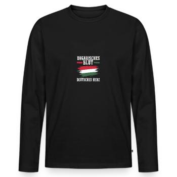 Hungarian Hungarian German Hungary - Men's Premium Organic Long Sleeve Shirt - black - Front - Nico (187cm)