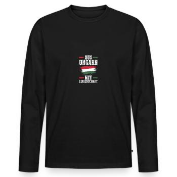 Hungarian Hungarian Hungary - Men's Premium Organic Long Sleeve Shirt - black - Front - Nico (187cm)