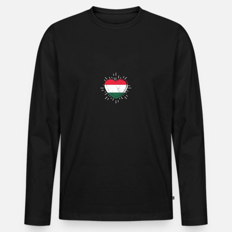 Ungar Ungarisch Ungarn - Männer Premium Bio Langarmshirt - Schwarz