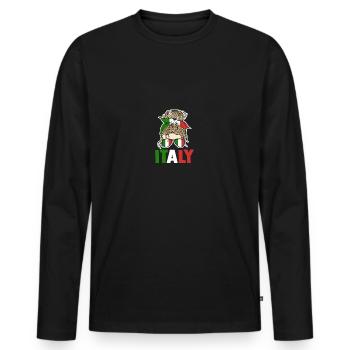 Italie Italien Italien Italie - T-shirt manches longues Premium bio Homme - noir - Devant - Nico (187cm)