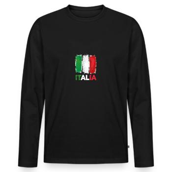 Italie Italien Italien Italie - T-shirt manches longues Premium bio Homme - noir - Devant - Nico (187cm)