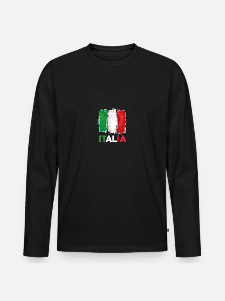 Italia Italian Italian Italy - Men's Premium Organic Long Sleeve Shirt - black