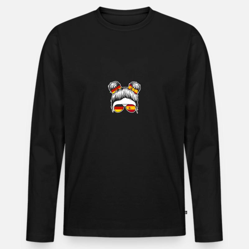 Spanier Deutschland Spanien - Männer Premium Bio Langarmshirt - Schwarz