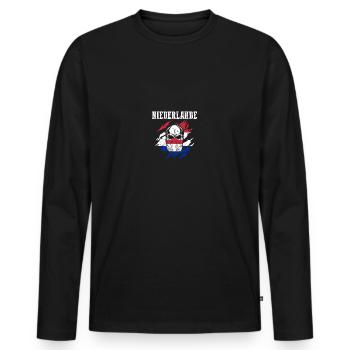 Pays-Bas Pays-Bas - T-shirt manches longues Premium bio Homme - noir - Devant - Nico (187cm)