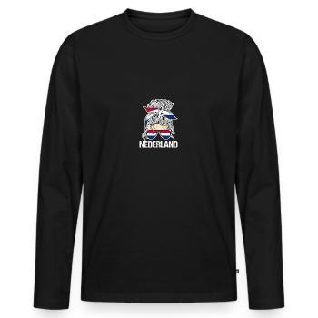 Pays-Bas Pays-Bas - T-shirt manches longues Premium bio Homme - noir - Devant - Nico (187cm)