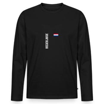 Pays-Bas Pays-Bas - T-shirt manches longues Premium bio Homme - noir - Devant - Nico (187cm)