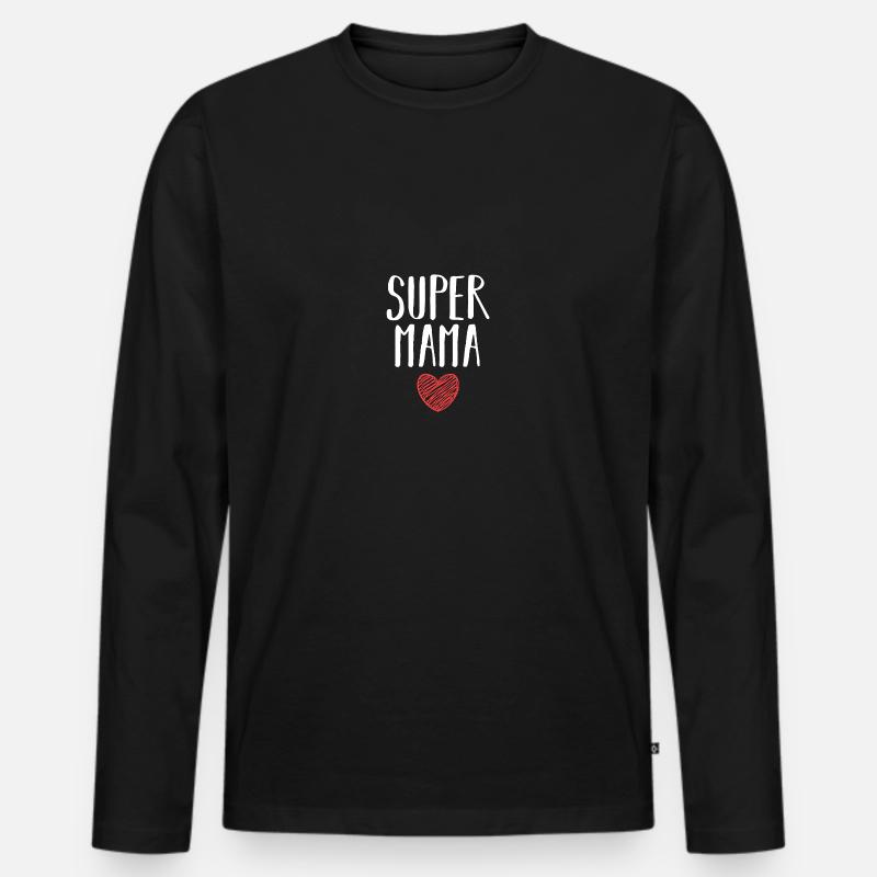 Mutter Superheldin Mama - Männer Premium Bio Langarmshirt - Schwarz