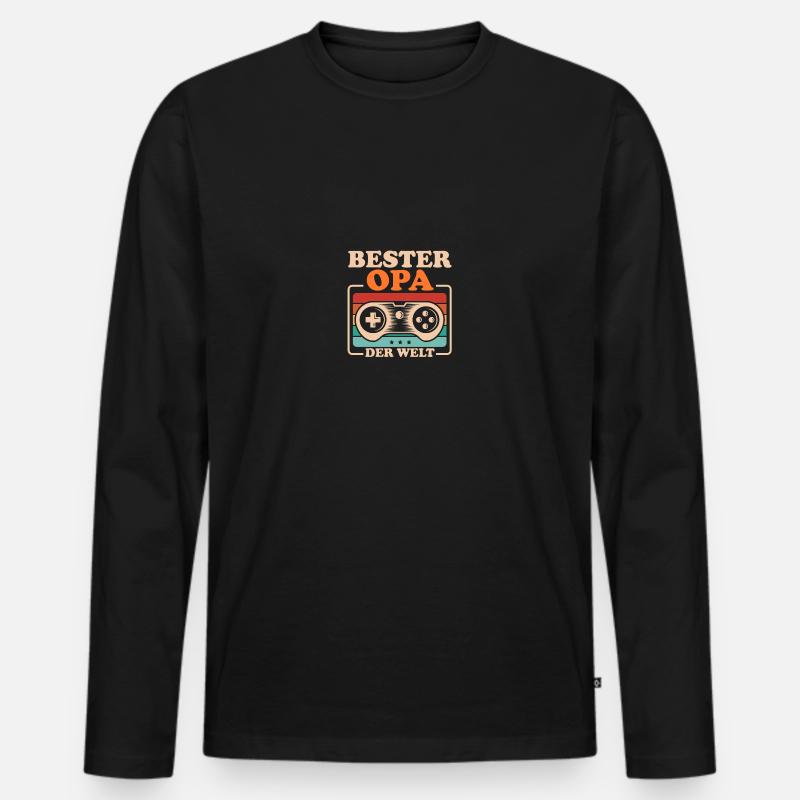 Bester Opa Der Welt - Männer Premium Bio Langarmshirt - Schwarz