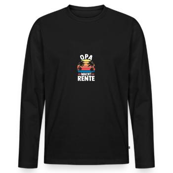 Vacation Vacationer Grandfather Grandpa - Men's Premium Organic Long Sleeve Shirt - black - Front - Nico (187cm)