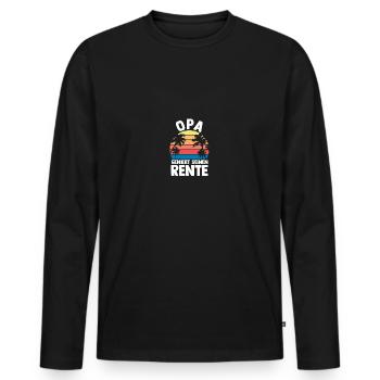 Vacation Vacationer Grandfather Grandpa - Men's Premium Organic Long Sleeve Shirt - black - Front - Nico (187cm)