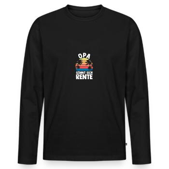 Vacation Vacationer Grandfather Grandpa - Men's Premium Organic Long Sleeve Shirt - black - Front - Nico (187cm)
