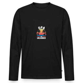 Vacation Vacationer Grandfather Grandpa - Men's Premium Organic Long Sleeve Shirt - black - Front - Nico (187cm)