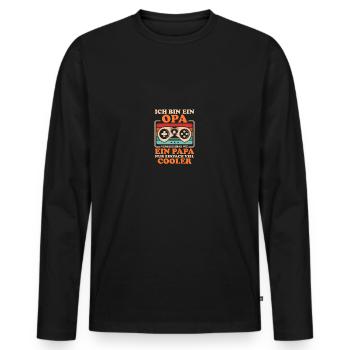 Grandpa Grandpa - Men's Premium Organic Long Sleeve Shirt - black - Front - Nico (187cm)