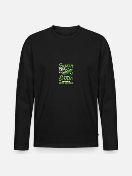 Gärtner Gurke Bauer Garten - Männer Premium Bio Langarmshirt - Schwarz