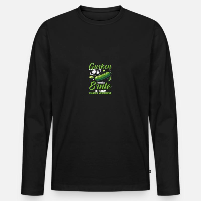 Gärtner Gurke Bauer Garten - Männer Premium Bio Langarmshirt - Schwarz