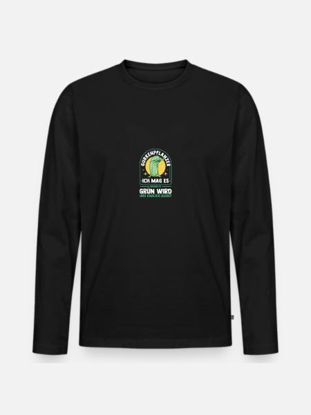 Gärtner Gurke Bauer Garten - Männer Premium Bio Langarmshirt - Schwarz