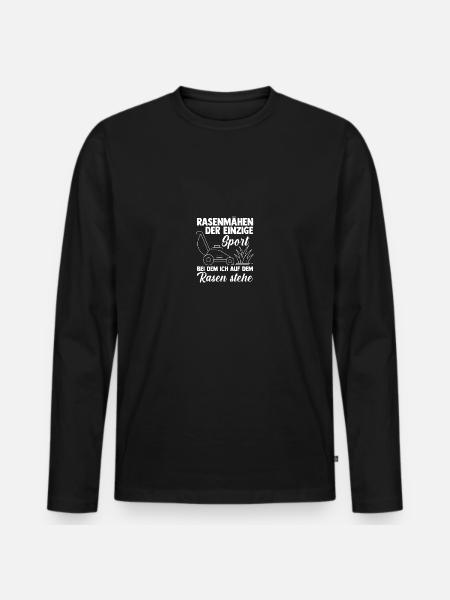Gärtner Rasenmäher Bauer Garten - Männer Premium Bio Langarmshirt - Schwarz