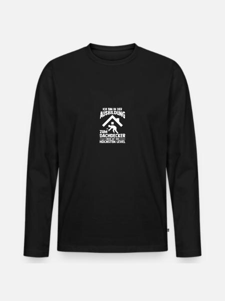 Roofing training apprentice Auzbi roofer - Men's Premium Organic Long Sleeve Shirt - black