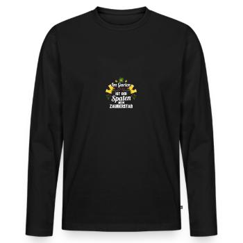 Jardinier Hobby Jardinier Jardin - T-shirt manches longues Premium bio Homme - noir - Devant - Nico (187cm)