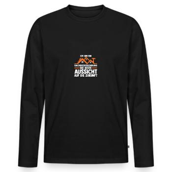 Roofing training apprentice Auzbi roofer - Men's Premium Organic Long Sleeve Shirt - black - Front - Nico (187cm)