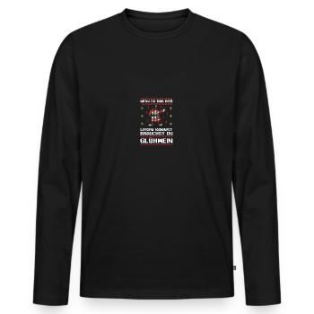 Weihnachtsmann Weihnachtsfest Ugly Christmas - Männer Premium Bio Langarmshirt - Schwarz - Vorne - Nico (187cm)