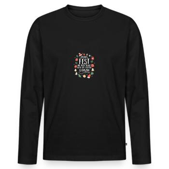 Wein Glühwein Bescherung Weihnachts - Männer Premium Bio Langarmshirt - Schwarz - Vorne - Nico (187cm)