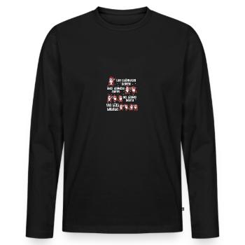 Glühwein Weihnachtsmann Gnome Weihnachts - Männer Premium Bio Langarmshirt - Schwarz - Vorne - Nico (187cm)
