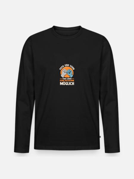 Dad and son - Men's Premium Organic Long Sleeve Shirt - black
