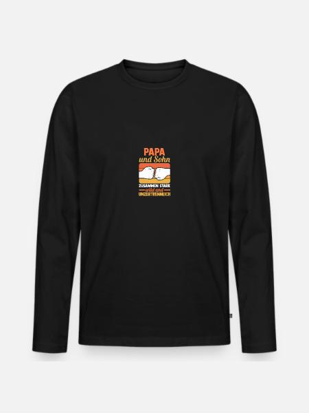 Dad and son - Men's Premium Organic Long Sleeve Shirt - black