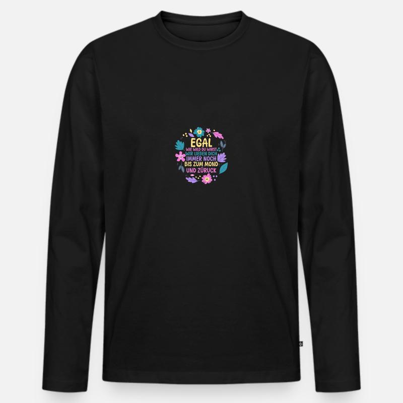 Töchter Tochter - Männer Premium Bio Langarmshirt - Schwarz