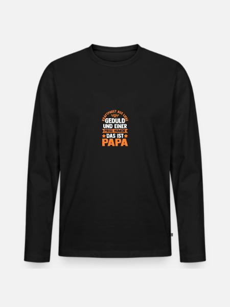 Father Dad - Men's Premium Organic Long Sleeve Shirt - black