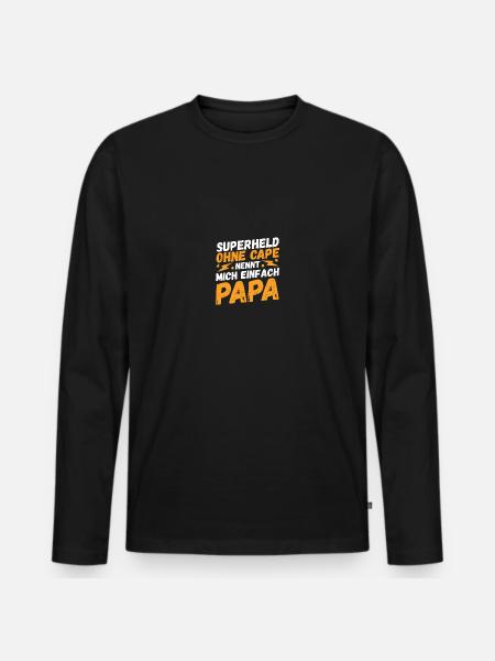 Father Dad - Men's Premium Organic Long Sleeve Shirt - black
