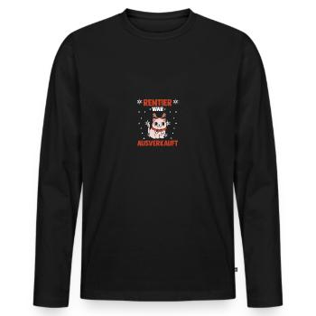 Cat Reindeer was sold out Christmas - Men's Premium Organic Long Sleeve Shirt - black - Front - Nico (187cm)