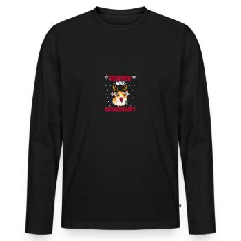 Hamster reindeer was sold out Christmas - Men's Premium Organic Long Sleeve Shirt - black - Front - Nico (187cm)
