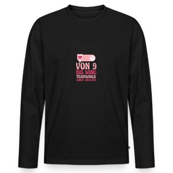 Mitarbeiter Arbeiter Kollege Arbeitskollege - Männer Premium Bio Langarmshirt - Schwarz - Vorne - Nico (187cm)
